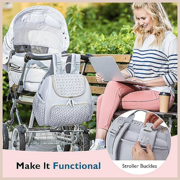 Diaper Bag Small Diaper Backpack Stylish Toddler Baby Light Blue - Picture 2 of 6